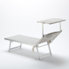 2 Bain de soleil professionnels transat aluminium lits de plage Italia 