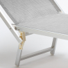 2 Bain de soleil professionnels transat aluminium lits de plage Italia 