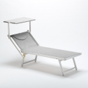 2 Bain de soleil professionnels transat aluminium lits de plage Italia 