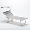 2 Bain de soleil professionnels transat aluminium lits de plage Italia 