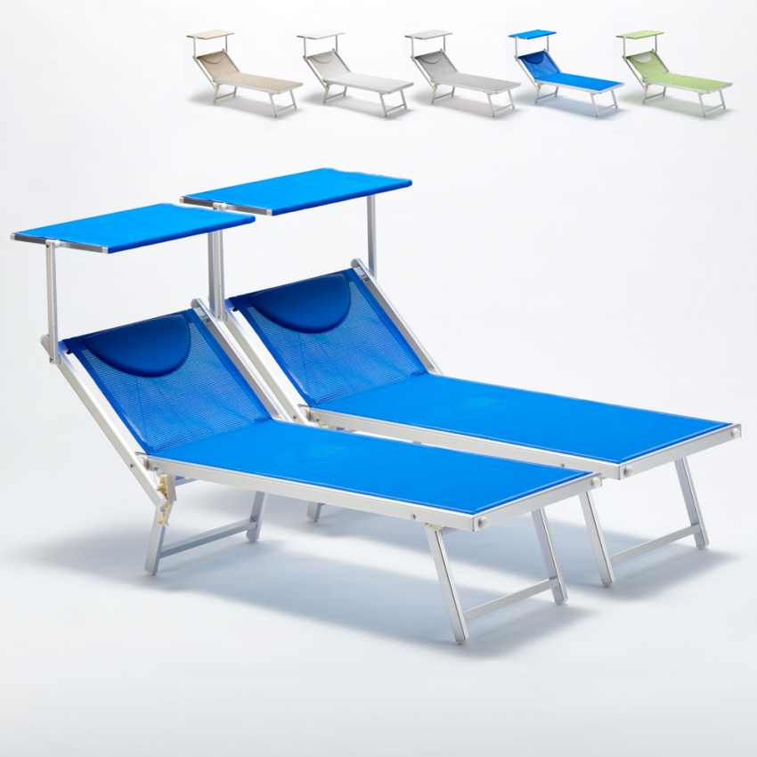 Lit extérieur / Bain de soleil transat / lit de piscine duo haut de gamme  en aluminium Fermo bed