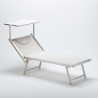 4 Bains de soleil professionnels transats de plage aluminium Italia Réductions