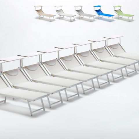 20 Bains de soleil professionnels transats de plage en aluminium Italia Promotion