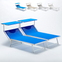 2 bains de soleil XL de jardin piscine transat en aluminium Grande Italia Achat