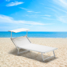 4 Bains de soleil de plage transats professionnels aluminium GRANDE Italia XL 