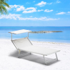 4 Bains de soleil de plage transats professionnels aluminium GRANDE Italia XL 