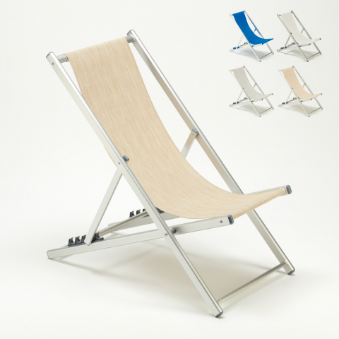 Transat chaise de plage pliante piscine jardin aluminium Riccione Promotion