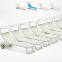 20 Bains de soleil avec roues transat aluminium piscine jardin Alabama Promotion