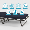 Lit pliant 80x180 à roulettes avec matelas et sommier à lattes Ares 