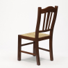 Chaise rustique en bois avec assise en paille pour salon et salle à manger Silvana Remises