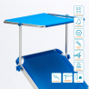 Transat de plage bain de soleil en aluminium avec pare-soleil Nettuno 