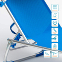 4 transats de plage bains de soleil pliants avec pare-soleil California 