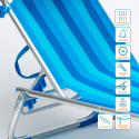 24 transats pour piscine bains de soleil pliants avec pare-soleil California Caractéristiques