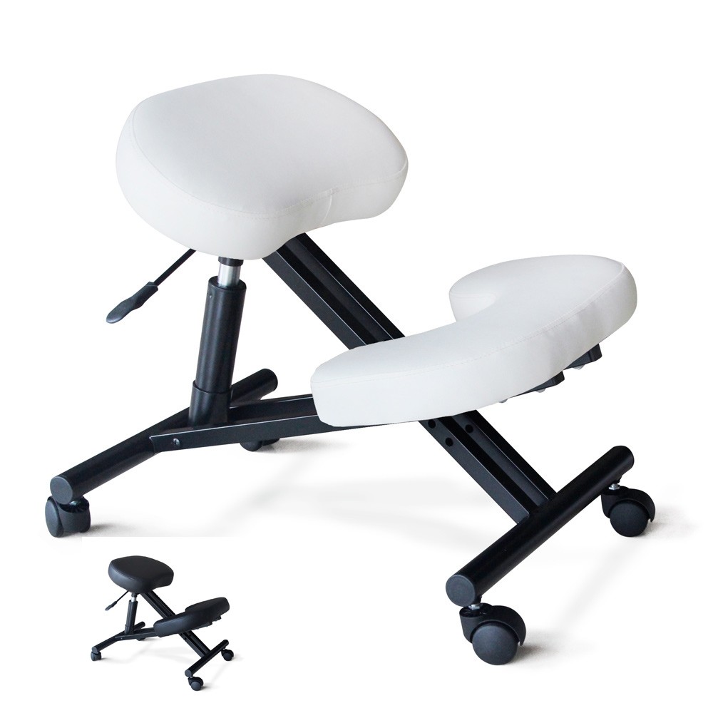 Chaise de bureau ergonomique siège assis-genoux similicuir Balancesteel