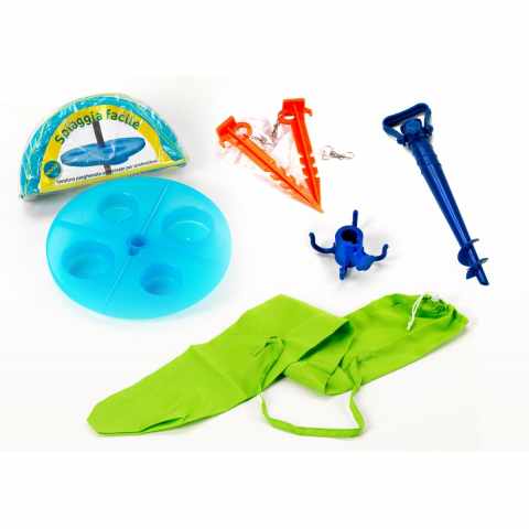 Kit accessoires de plage sac parasol table piquets SPIAGGIAFACILE