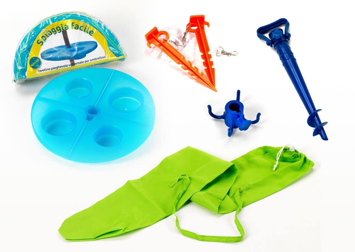 Kit accessoires de plage sac parasol table piquets SPIAGGIAFACILE