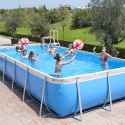 New Plast piscine hors sol rectangulaire 650x265 H125 kit et accessoires gris blanc Futura 650 Réductions