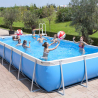 New Plast piscine hors sol rectangulaire 650x265 H125 kit et accessoires gris blanc Futura 650 Réductions