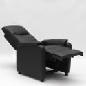 Fauteuil relax inclinable avec repose-pieds en similicuir Giulia Réductions