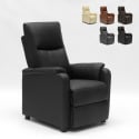 Fauteuil relax inclinable avec repose-pieds en similicuir Giulia Promotion