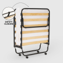 Lit pliant 80x180 avec matelas en microfibre et sommiers à lattes Apollo 