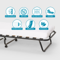 Lit pliant 80x180 avec matelas en microfibre et sommiers à lattes Apollo 