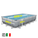 New Plast piscine hors sol rectangulaire 650x265 H125 kit et accessoires gris blanc Futura 650 Vente