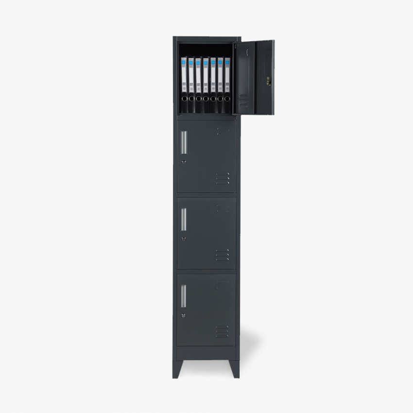 Armoire/Casier vestiaire métallique noir de bureau avec étagères et  fermeture à clé à Prix Carrefour