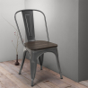 chaise industrielle en bois et acier style Lix pour cuisine et bar steel wood Modèle