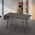 table à manger industrielle 120x60 design Lix métal bois rectangulaire prandium Offre