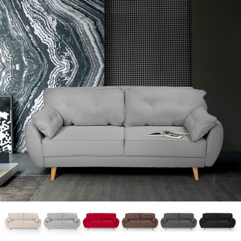 Canapé convertible 3 places clic clac design nordique en tissu Fortaleza Promotion