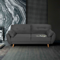 Canapé convertible 3 places clic clac design nordique en tissu Fortaleza 