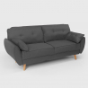 Canapé convertible 3 places clic clac design nordique en tissu Fortaleza 