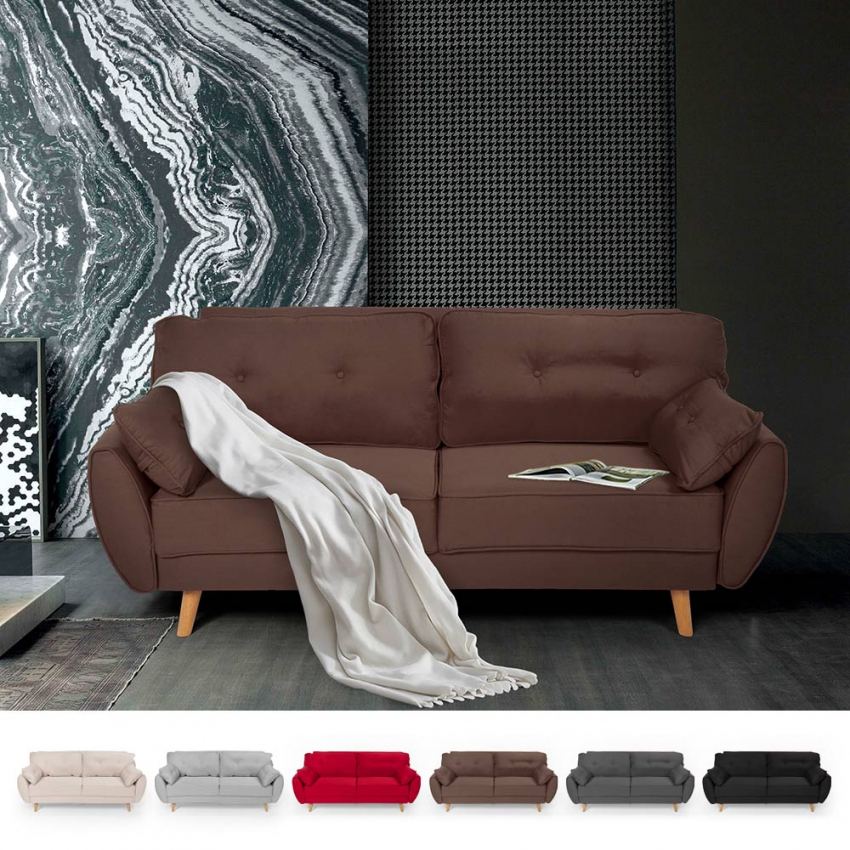 Canapé Convertible 3 Places Clic Clac Design Nordique En Tissu Fortaleza
