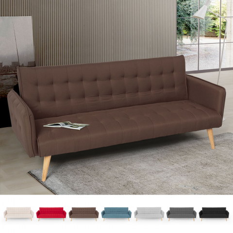 Canapé convertible 3 places clic clac en tissu inclinable design nordique Malibu Promotion