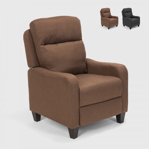 Fauteuil inclinable Relax avec repose-pieds en tissu Kyoto