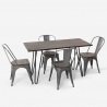 table rectangulaire 120x60 + 4 chaises en acier de style industriel et bois roger Prix