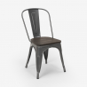 table rectangulaire 120x60 + 4 chaises en acier de style industriel et bois roger Achat