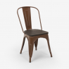 table rectangulaire 120x60 + 4 chaises en acier de style industriel et bois roger 