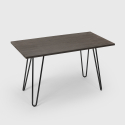 table rectangulaire 120x60 + 4 chaises en acier de style industriel et bois roger 