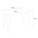 table rectangulaire 120x60 + 4 chaises en acier de style industriel et bois roger 