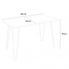 table rectangulaire 120x60 + 4 chaises en acier de style industriel Lix et bois roger 