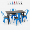table rectangulaire 120x60 + 4 chaises en acier de style industriel Lix et bois ralph Réductions