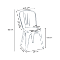 table rectangulaire 120x60 + 4 chaises en acier de style industriel et bois ralph 