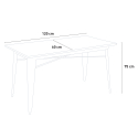table rectangulaire 120x60 + 4 chaises en acier de style industriel et bois ralph 