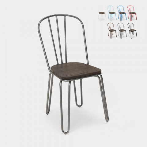 chaise industrielle en acier style Lix pour bar et cuisine design ferrum Promotion