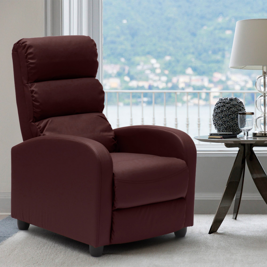 Fauteuil Relax Inclinable Avec Repose-Pieds En Similicuir Alice