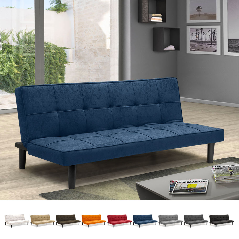 Canapé Convertible 2 Places en tissu clic-clac pour chambre et bureau Giada