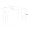 table rectangulaire 120x60 + 4 chaises en bois et acier design industriel magis 