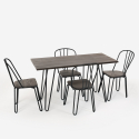 table rectangulaire 120x60 + 4 chaises en bois et acier design industriel magis 